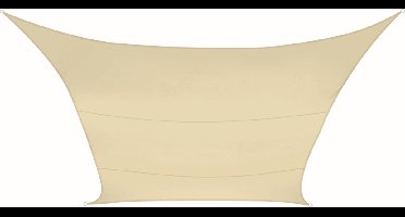 Perel Schaduwdoek, waterdoorlatend, luchtdoorlatend, 5 x 5 m, 180 g/m², HDPE, vierkant, champagne