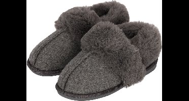 Apollo - Instap sloffen dames - Vilt - Grijs - Maat 41/42 - Dames pantoffels