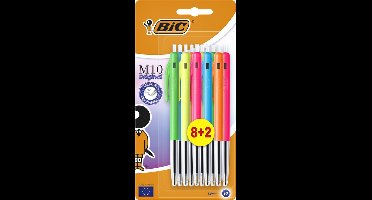 Balpen Bic M10 limited edition colors - Blauw schrijvend