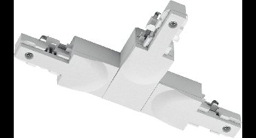 Spanningsrail Doorverbinder - DUOLINE - T Connector - Aarde Rechts - 2 Fase - Mat Wit