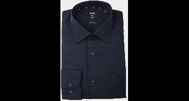 BOSS Hank slim fit overhemd - popeline - blauw - Strijkvriendelijk - Boordmaat: 44