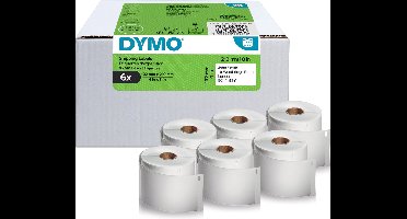 DYMO originele LabelWriter grote verzendetiketten met hoge capaciteit | 102 mm x 210 mm| 6 rollen met elk 140 Easy-Peel-labels (840 postlabels) | Zelfklevend | voor LabelWriter 4XL/5XL labelmakers