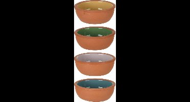 Excellent Houseware Tapas schaaltjes - 4x st - 10 x 4 cm - 150 ml - terracotta - hapjes bakjes