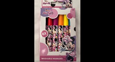 Uitwasbare stiften - Minnie Mouse - 6 Stiften - Tekenen - Kleuren - Kinderen - Knutselen - Cadeau