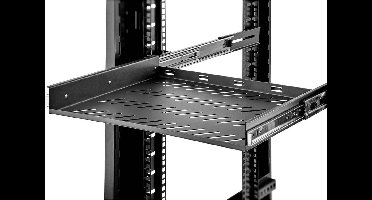 Renkforce RF-3432150 19 inch Apparaatbodem voor patchkast 1 HE Uittrekbaar Geschikt voor kastdiepte: vanaf 500 mm Zwart