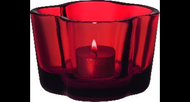 Iittala Alvar Aalto Theelichthouder – Waxinelichthouder voor Sfeerlicht – Cranberry Rood – 60mm