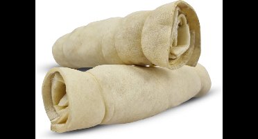 Topmast Kauwrol Buffelhuid Wit - 15 cm - 110 Gram - Natuurlijke Rawhide Rolls - Lekkere Kauwsnack