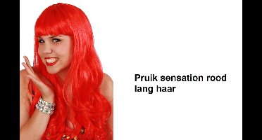 Pruik Sensation rood - Festival thema feest party fun carnaval red