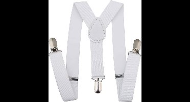 *** Ben`s Brede Bretels Wit - Fashion Bretels voor feest gelegenheden - Feest kleding - van Heble® ***