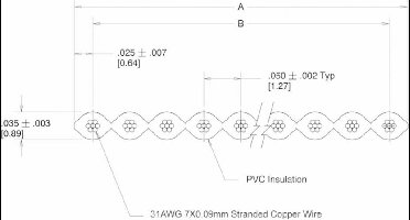 TRU COMPONENTS 1567186 Lintkabel Rastermaat: 1.27 mm 14 x 0.035 mm² Grijs 30.5 m