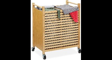 Azuru Wasmand met 2 Vakken en Opbergplank – Wassorteerder – Max. 30 kg - Zwart