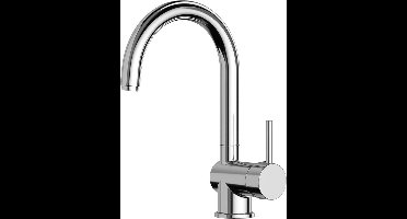EDM Moderne Keukenkraan Eengreeps Hoge Uitloop Chroom 5,7x11,3x31cm - Mengkraan - Keukenkraan - inclusief montage materiaal - Keuken - Klussen