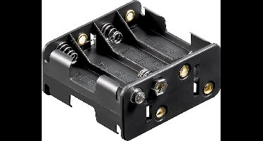 Batterijhouder voor 8 AA-batterijen - push-on bevestiging