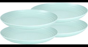 Plasticforte Rond bord/camping bord - 8x stuks - D25 cm - mintgroen - kunststof