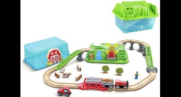 Hape Countryside Train Bucket Set, Speelvoertuigbaan, 3 jaar, Meerkleurig