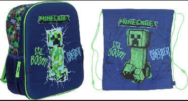Minecraft tassen set; rugzak en gymtas