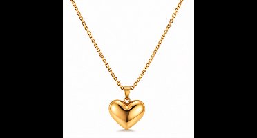 ketting Met hartje - verguld - Stijlvolle ketting - Goudkleurig - Roestvrijstalen -Cadeau Voor Vrouwen- cadeau -Valentijn - Liefde - Verrassing