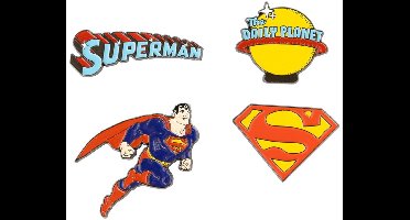 Grupo Erik DC Comics Superman - Set Of 4 Pin - Multicolours