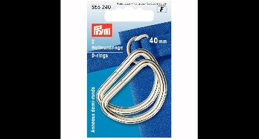 D-Ringen 40 mm zilverkleurig 2 st.