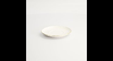 Tokyo Design Studio - Nippon White Gold Rim Schotel - Wit met Gouden Rand - 12 cm - Voor Straight Cup Wave