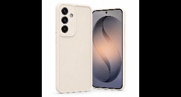 Geschikt voor Samsung Galaxy S26 Plus Hoesje - Siliconen Matte Back Cover - Creme