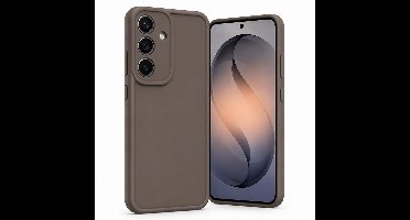 Geschikt voor Samsung Galaxy S26 Hoesje - Siliconen Matte Back Cover - Taupe Bruin