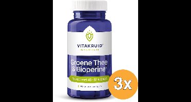 3x Vitakruid Groene Thee & Bioperine® >50% EGCG >80% Catechines (60 vega capsules)