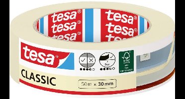 tesa Easy Cover ECONOMY-folie voor schilderwerkzaamheden - 2 in 1 schilderfolie voor afdekken en maskeertape voor maskeren - 17 m x 260 cm