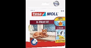 Tesa Moll tochtstrip 05393 D profiel - 9mmx6m wit