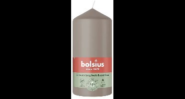 Bolsius Stompkaars Light Taupe Ø58 x 120 mm – 33 Branduren – 6 Stuks – Decoratieve Kaarsen