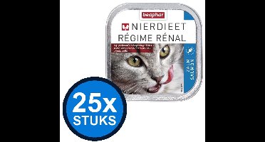 25x Beaphar - nierdieet kat zalm 100gr - Kattenvoer Natvoer - 100 g