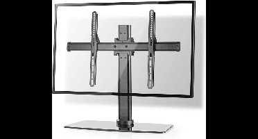 Nedis Draai- en Kantelbare TV-Standaard - 32 - 65 " - Maximaal schermgewicht: 45 kg - Kantelbaar - Draaibaar - Aanpasbare vooraf ingestelde hoogtes - Glas / Staal - Zwart