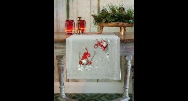 Vervaco - Loper kit - Kerst - Kerstkabouters op ski's - PN-0173615 - Borduren - Borduurpakket - Borduurpakket volwassenen - Borduurpakket kind