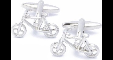 Manchetknopen - Fiets Fietsen Strak Zilverkleurig