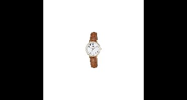 Q&Q QZ03J104Y - Horloge - Analoog - Vrouwen - Dames - Leren band - Rond - Metaal - Cijfers - Bruin - Goudkleurig - Wit - 3 ATM