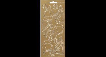 Stickers Goud - Stropdassen Stickers - Zelfklevende Feestelijke Stickervellen - DIY Decoratie - Scrapbooking & Knutselen - 10x23 cm