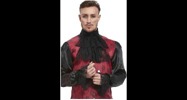 Smiffys - Cravat & Cuff Kostuum Accessoire Set - Zwart