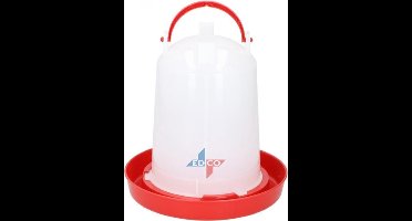 Non-branded Bajonetdrinker 15,5 X 22 Cm 3 Liter Rood/wit-Drinkbak voor kippen