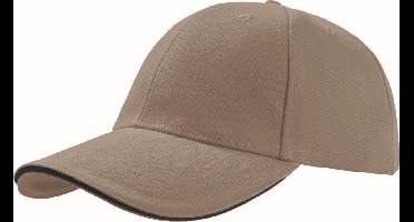 Atlantis Liberty Sandwich Heavy Brush Cotton 6 Panel Cap (Pack of 2) (Kaki/Navy)