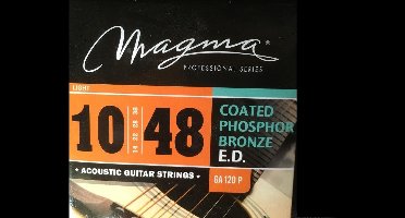 Magma GA120P prof. snaren voor akoestische westerngitaar, coated fosfor brons, Light (010-048)