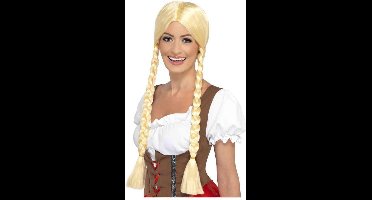 Smiffys - Bavarian Beauty Blonde Pruik - Wit