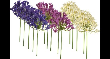 Emerald - Kunstbloem Agapanthus 75cm - Set van 15 - Kunstplant voor binnen