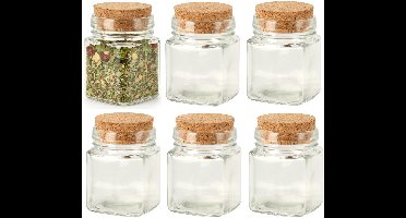 Excellent Houseware Kruidenpotjes / kleine voorraadpotjes - 18x stuks - glas - transparant - 160 ml - flessenpost - mini formaat