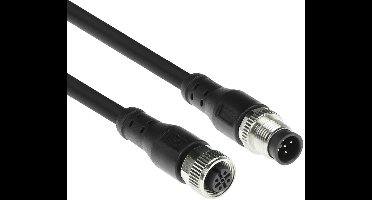 ACT Industrial 3,00 meter Sensor kabel M12A 5-polig male naar M12A 5-polig female, Superflex Xtreme TPE kabel, afgeschermd