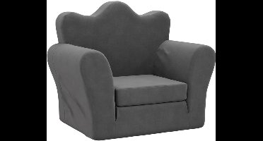 vidaXL - Kinderslaapbank - zacht - pluche - antracietkleurig