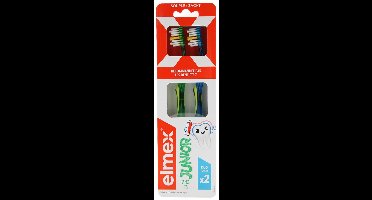 Elmex Junior Zachte Tandenborstels Duo Pack 6-12 Jaar (Kleur : Groen en blauw)