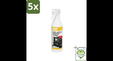 5 x HG - Oven, Grill & Barbecuereiniger - Actief Krachtschuim - 500 ml - Grootverpakking - Ovenreiniger - Grillreiniger - Barbecue Reiniger - Vetverwijderaar - Ingebrande Vetten