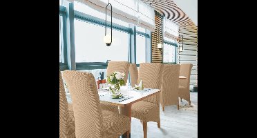 Stoelhoes - Stoelhoezen - voor Eetkamerstoel Verwijderbare Wasbare Stoelhoezen voor thuis, restaurant, hotel - Set van 2 - Kameel-XL -56D x 60B x 75H centimeter