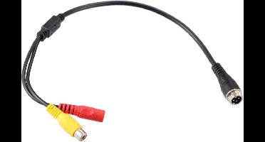 Nordivar - Auto camera adapter 4-pins naar RCA AV DC bus verbindingskabel