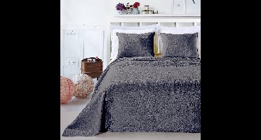Elegante Bedspread met Sierkussensloop, 170 x 210 cm, Grijze Kleur, Polyester, Makkelijk te onderhouden - Elodie